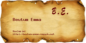 Beutum Emma névjegykártya